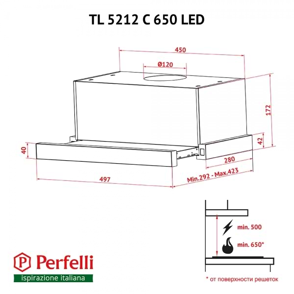 Фото - Вытяжка встраиваемая Perfelli TL 5212 C WH 650 LED