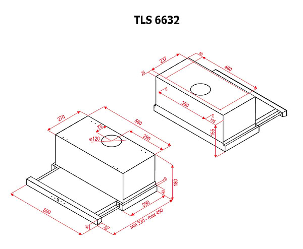 Фото - Уценка - Вытяжка встраиваемая Perfelli TLS 6632 BL LED #
