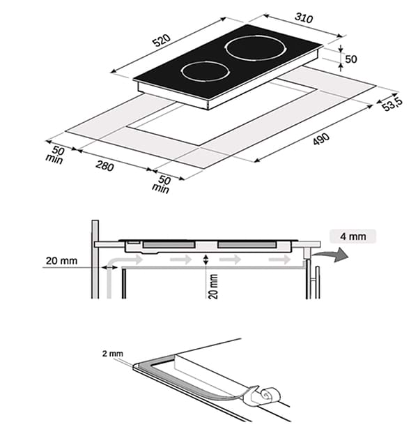 Фото - Варочная панель Domino Perfelli VH 3203 BL