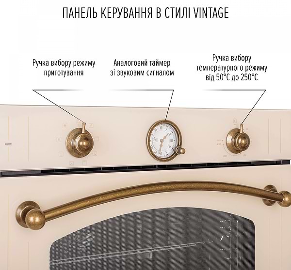 Фото - Духовой шкаф электрический Perfelli VINTAGE 6A8N BEIGE