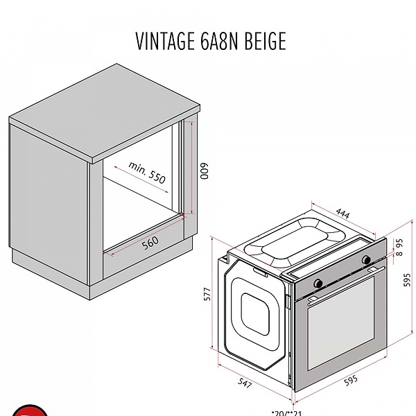 Фото - Духовой шкаф электрический Perfelli VINTAGE 6A8N BEIGE