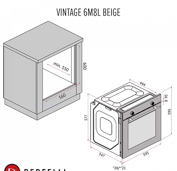 Фото - Духовой шкаф Perfelli VINTAGE 6M8L BEIGE