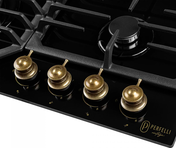 Фото - Варильна поверхня газова Perfelli VINTAGE GW69C NERO
