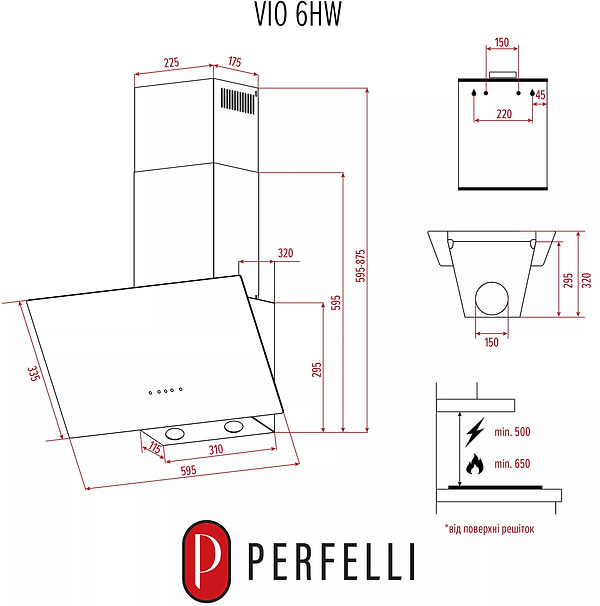 Фото - Вытяжка декоративная Perfelli VIO 6HW BIANCO