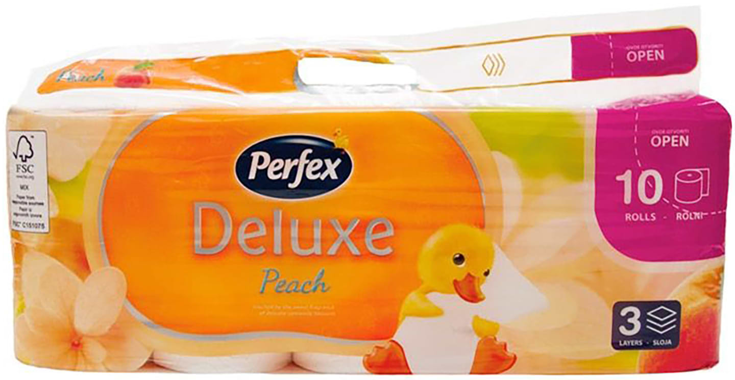 Туалетная бумага Perfex Deluxe Персик 3 слоя 10 шт. New (5999860406105)