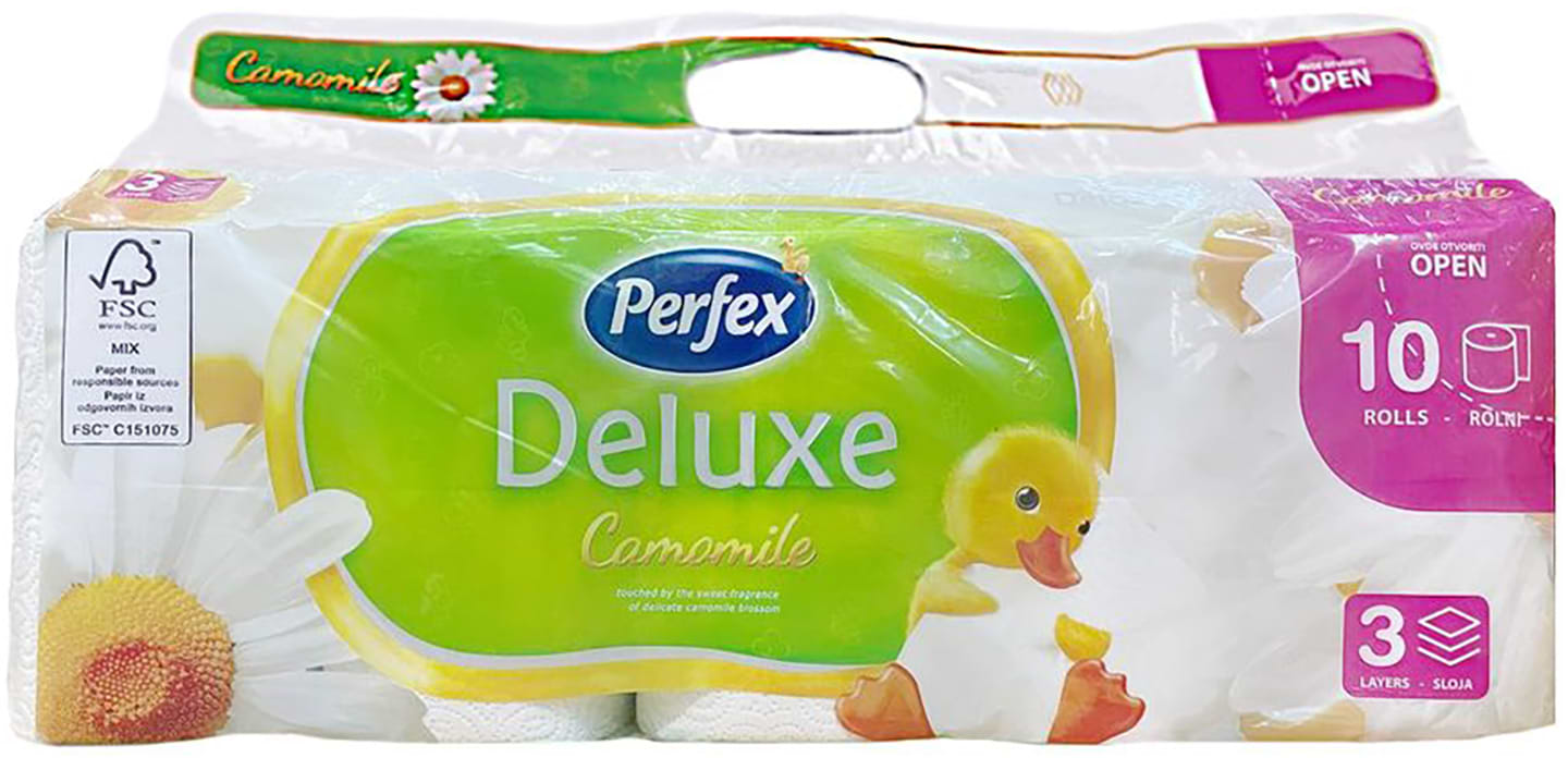 Туалетная бумага Perfex Deluxe Ромашка 3 слоя 10 шт. New (5999860406112)