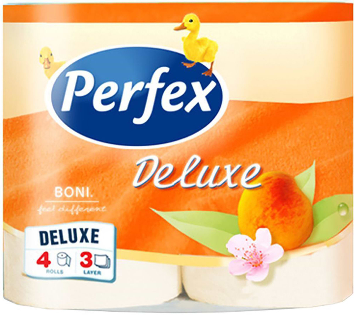Туалетная бумага Perfex Deluxe Персик 3 слоя 4 шт. (8600101745101)