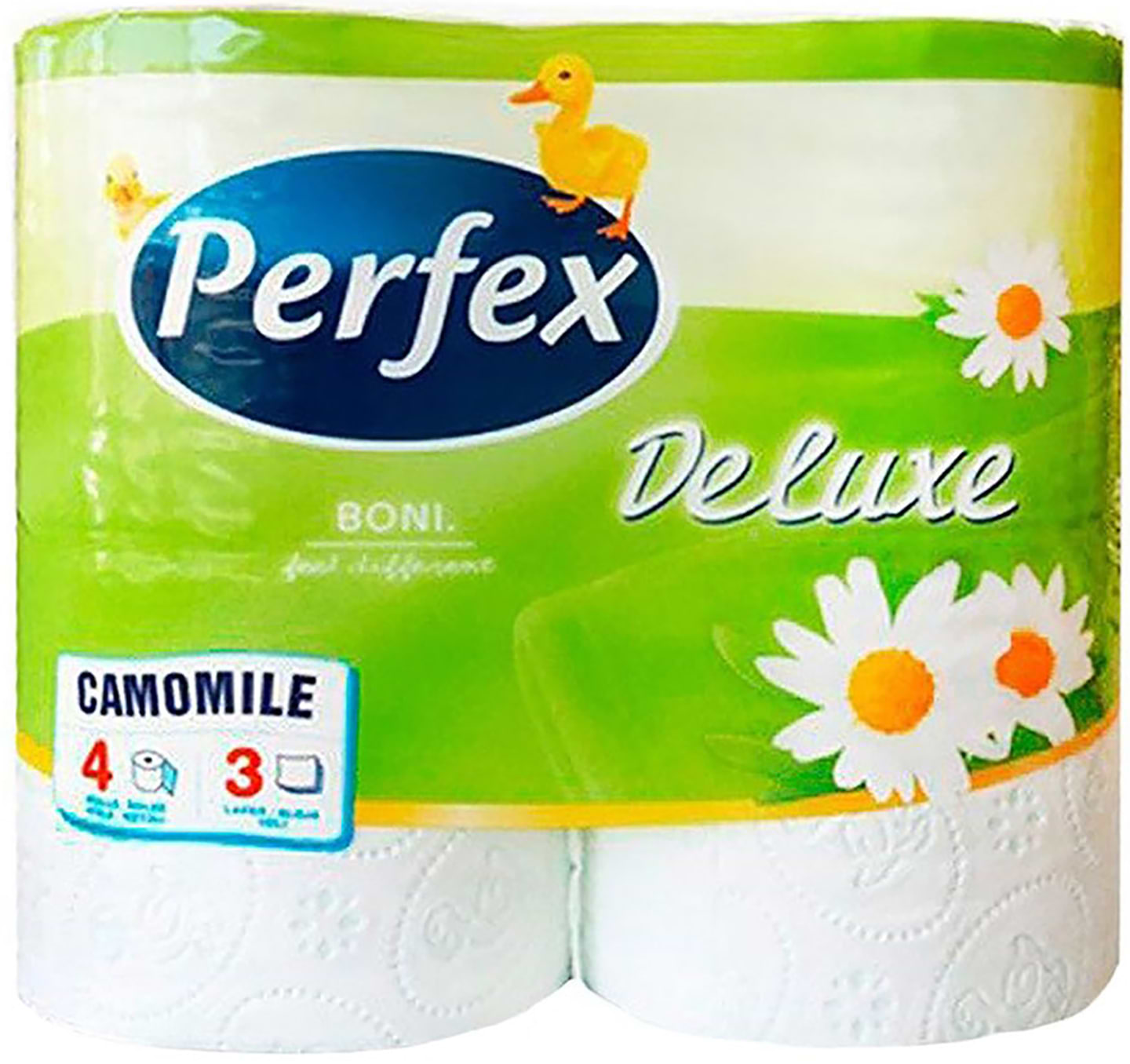 Туалетная бумага Perfex Deluxe Ромашка 3 слоя 4 шт. (8600101745248)