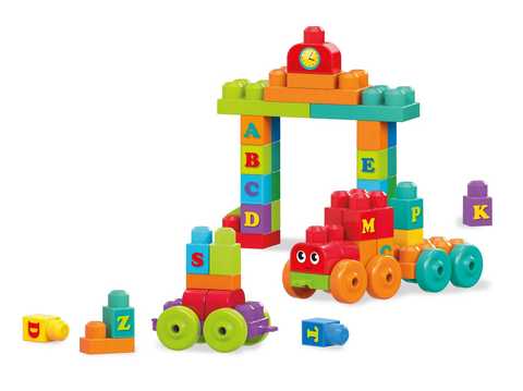 Фото - Пластиковий конструктор для малюків Mega Bloks Поезд с буквами (DXH35)