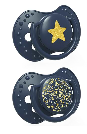 Фото - Симетрична пустушка Lovi Stardust 3-6 міс 2 шт. синя (22/893_blue)