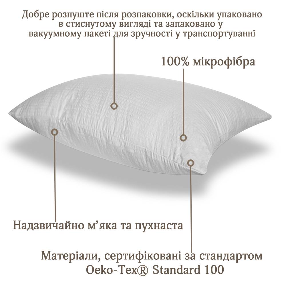 Фото - Подушка стандартная Interscalit Series Gray 50х70 (PG02116)