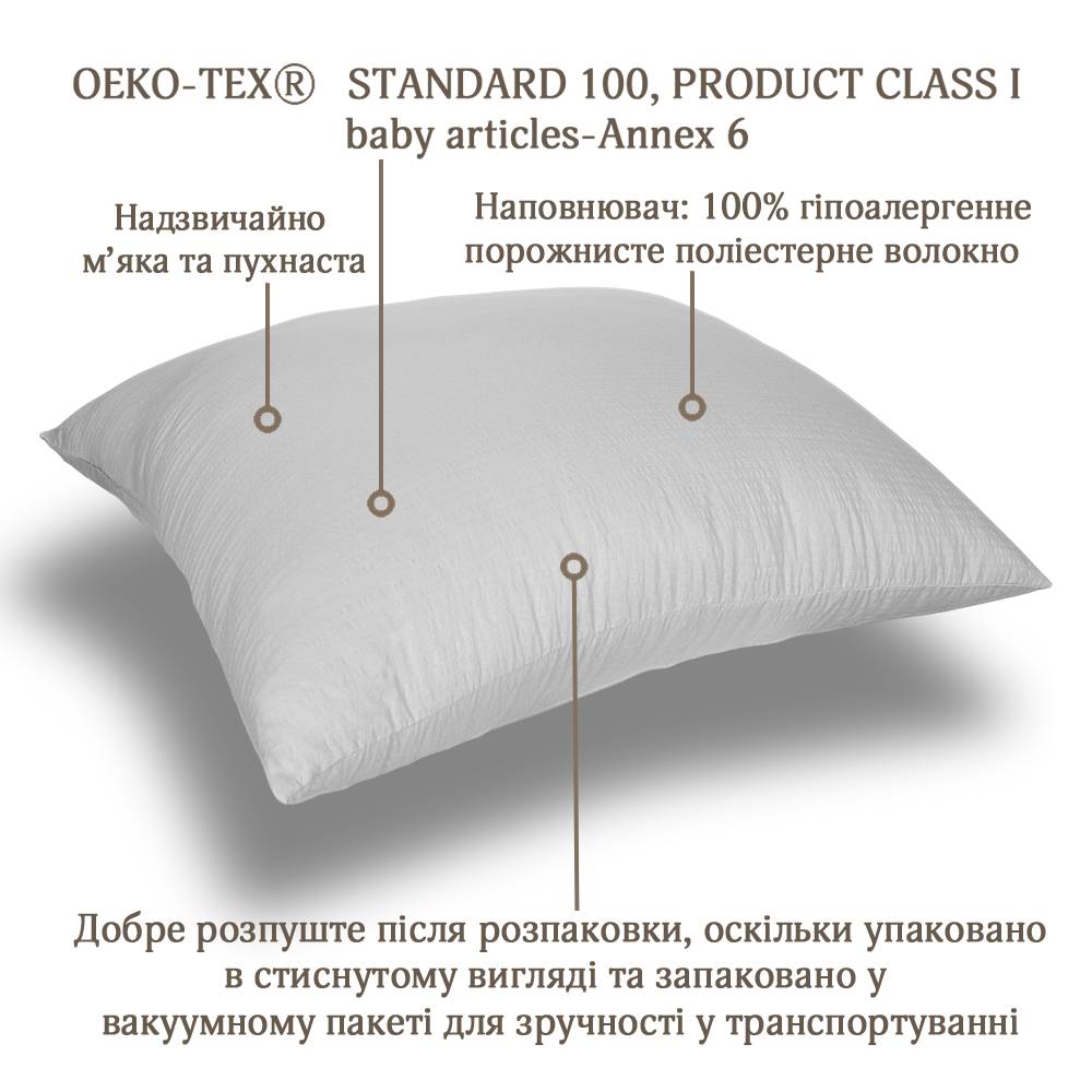 Фото - Подушка стандартная Interscalit Series Gray 70х70 (PG02117)