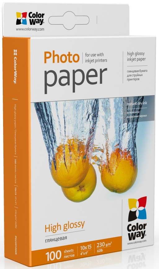 Фотобумага Colorway Глянц. 230г/м 10x15 PG230-100 карт.уп. - Фото 1