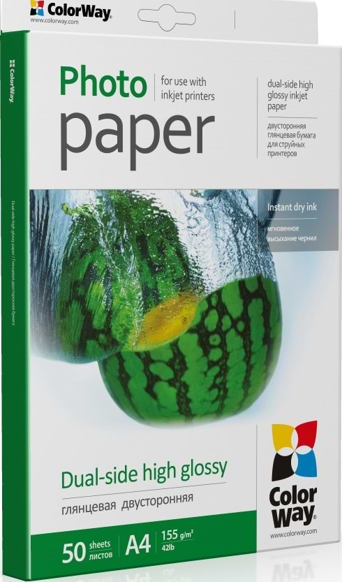 Фотобумага Colorway 155g/m2, A4, 50л (PGD155050A4)