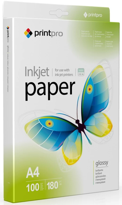 Фотопапір PrintPro 180g/m2, A4, 100л (PGE180100A4)