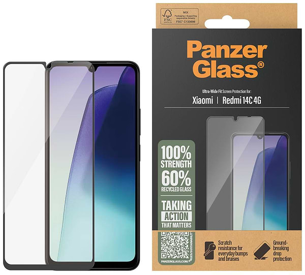 Фото - Захисне скло для смартфону PanzerGlass Screen Protector Xiaomi 14C 4G, Ultra-Wide Fit (PG_PGRNUWFG58421)