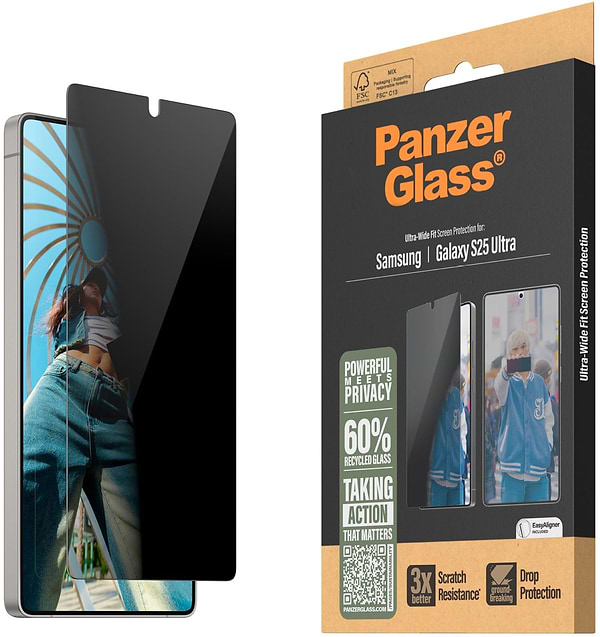 Фото - Захисне скло для смартфону PanzerGlass Privacy Samsung Galaxy S25 Ultra | Ultra-Wide Fit (PG_PGRPUWFG38488)