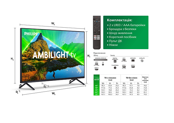 Фото - Телевізор Philips 43PUS8319/12