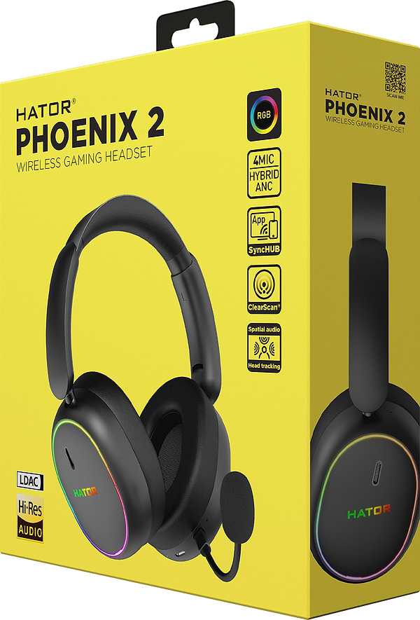 Фото - Уценка - Гарнитура беспроводная игровая Hator Phoenix 2 Wireless Black (ESH40)