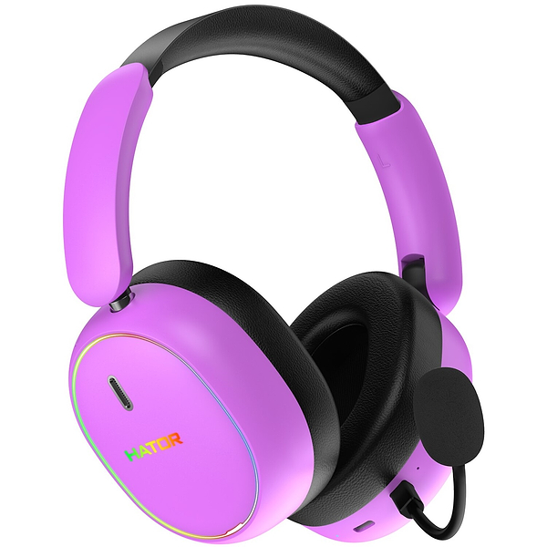 Фото - Гарнитура беспроводная игровая Hator PHOENIX 2 Hi-Res (ESH42) Wireless Cyber Violet
