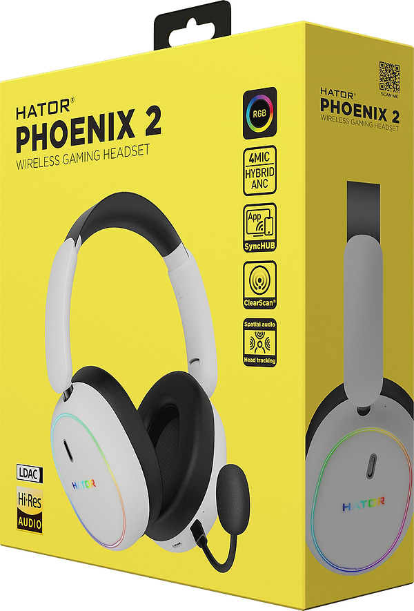 Фото - Гарнитура беспроводная игровая Hator Phoenix 2 Wireless White (ESH41)