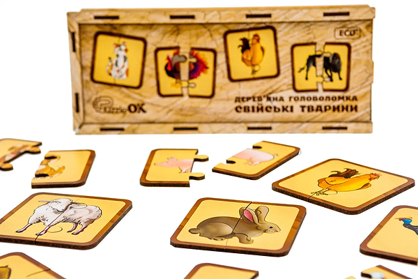 Фото - Настольная игра развивающая (3-4 года) PuzzleOk Деревянная игра с наклейками Мока Бока (Puz-88893)