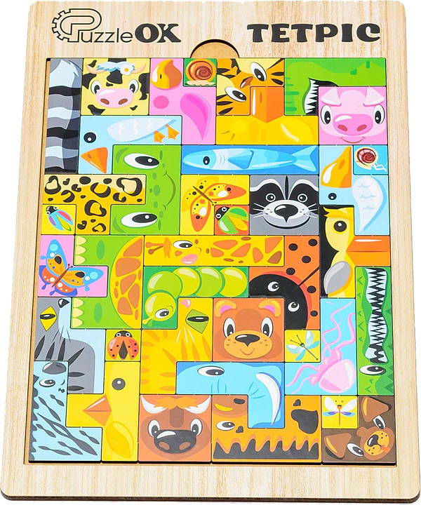Фото - Головоломка PuzzleOk Развивающая деревянная игрушка "Тетрис Животные" (Puz-22924)