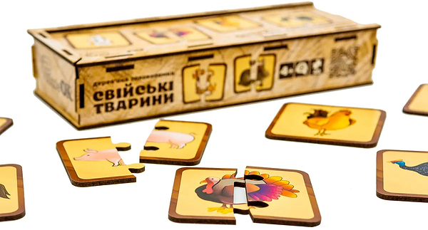 Фото - Настольная игра развивающая (3-4 года) PuzzleOk Деревянная игра с наклейками Мока Бока (Puz-88893)