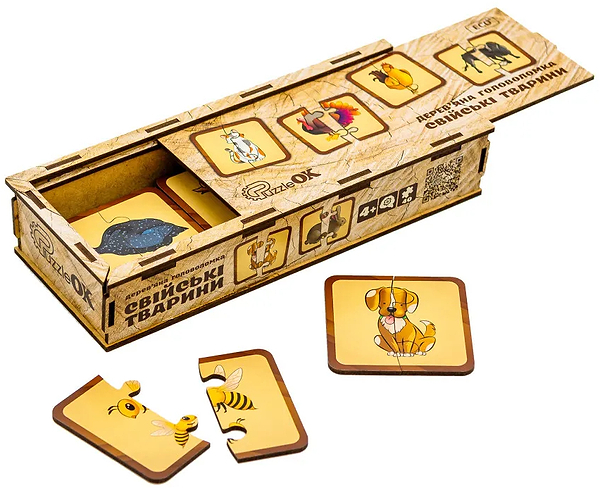 Фото - Настольная игра развивающая (3-4 года) PuzzleOk Деревянная игра с наклейками Мока Бока (Puz-88893)