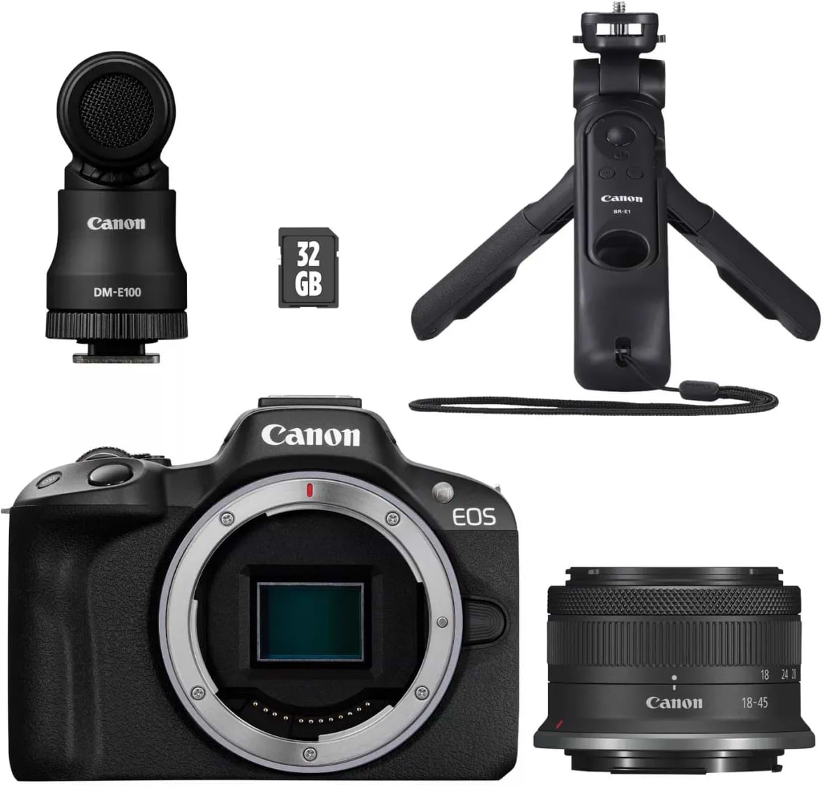 Фотокамера беззеркальная Canon EOS R50 + RF-S 18-45 IS STM Black Creator Kit (5811C036)