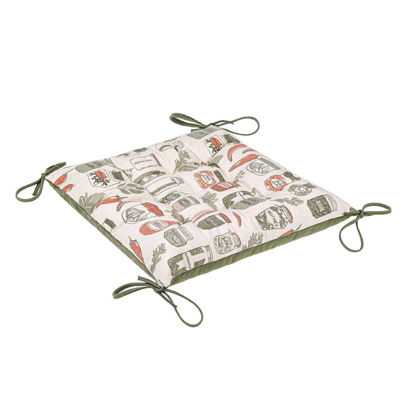 Подушка для стільця Home Line 40х40 см на зав‘язках Теракот-Св.Авокадо (186721)