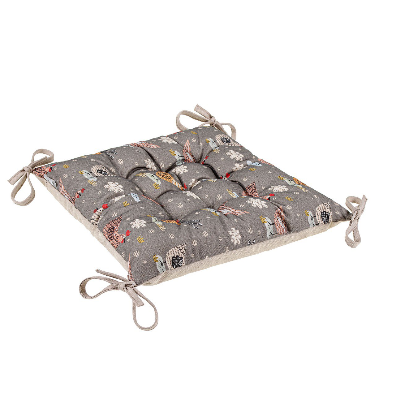 Подушка для стільця Home Line Сhicken News 40х40 см на зав‘язках (186720)