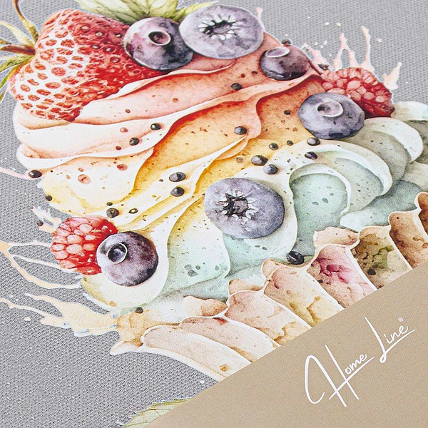 Фото - Набір фартух + прихватка Home Line Напівпанама ''Ягідний кекс'' + рушник 40х60 - 2 шт. (195581)