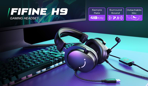 Фото - Гарнітура дротова ігрова Fifine H9 Black