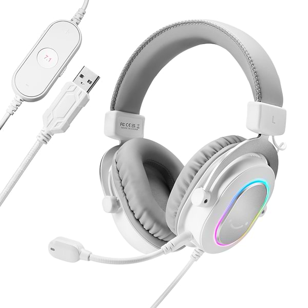 Фото - Гарнітура дротова ігрова Fifine H6 White RGB