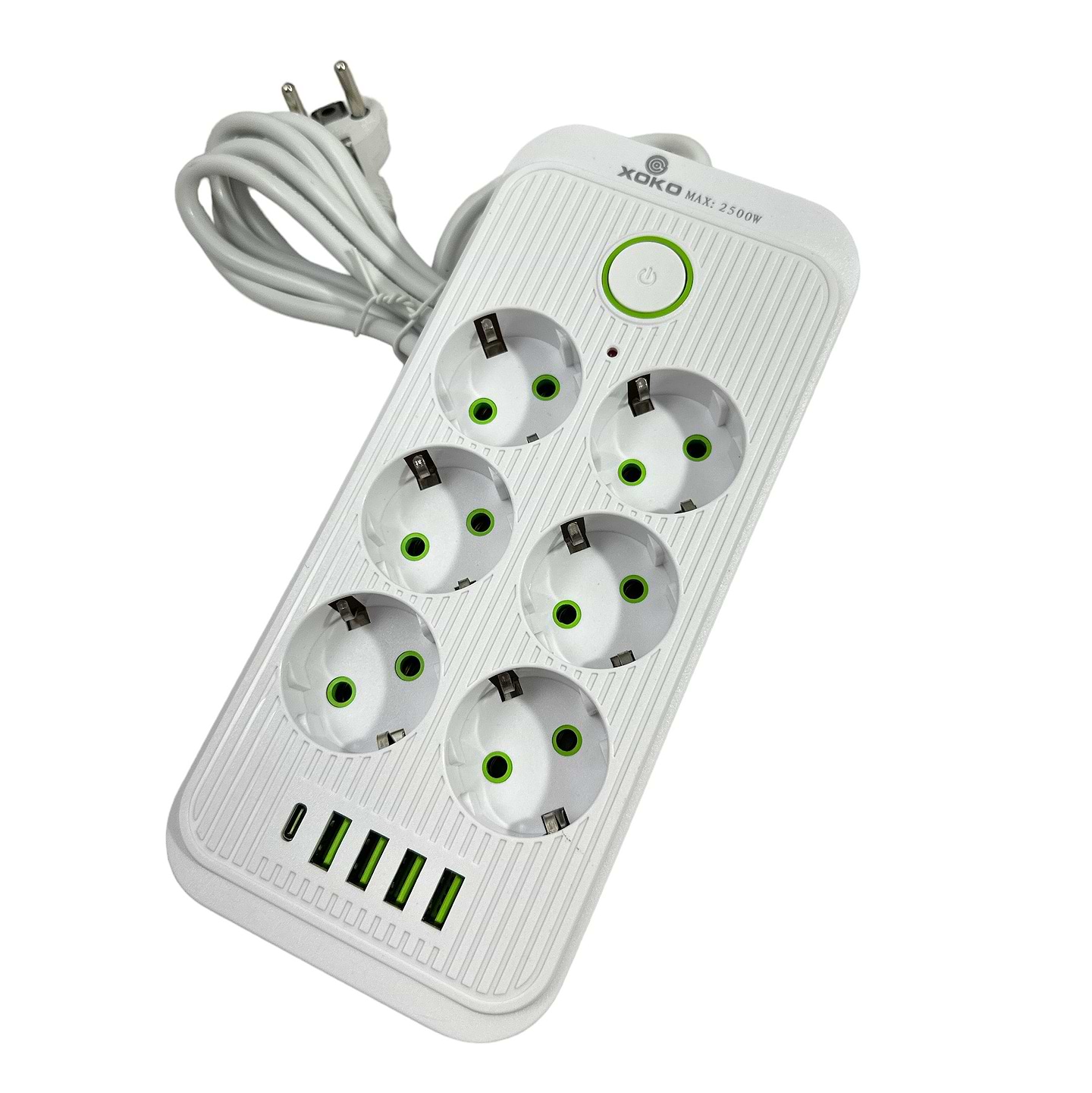 Мережевий фільтр XOKO SP-6-4-1 2 м 6 розетки 5 USB White (XК-SP6-4-1-WH)