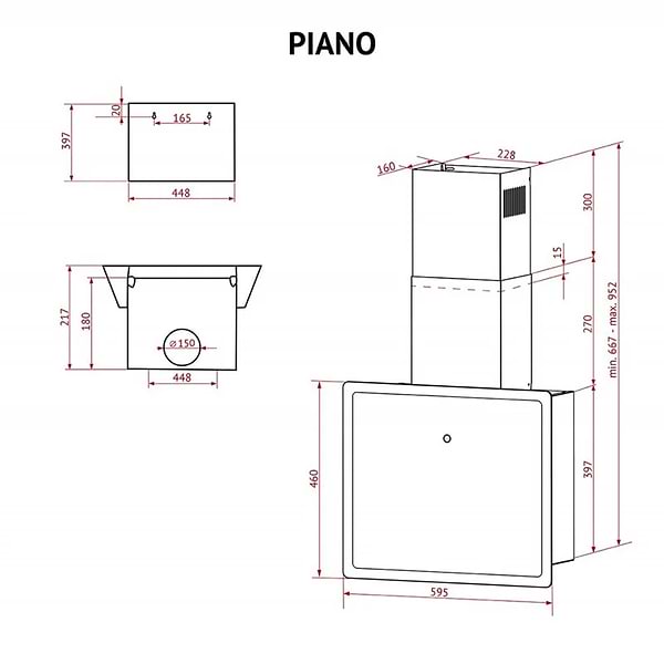 Фото - Витяжка декоративна Perfelli PIANO BIANCA