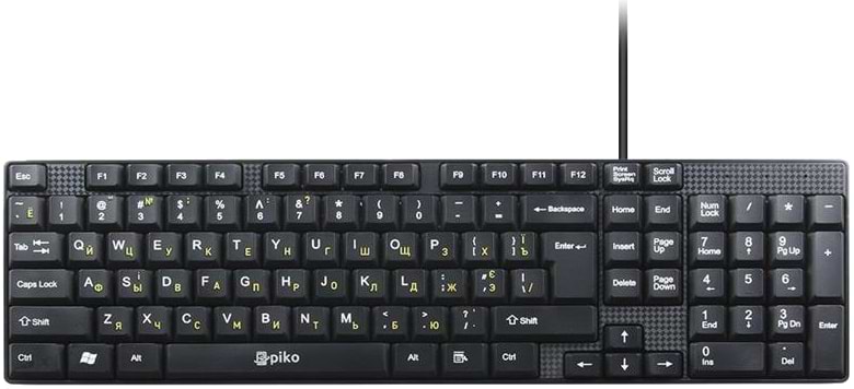 Клавиатура проводная Piko KB-005 Black USB (1283126472459) - Фото 1