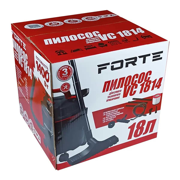 Фото - Пылесос для сухой уборки без мешка Forte VC1814