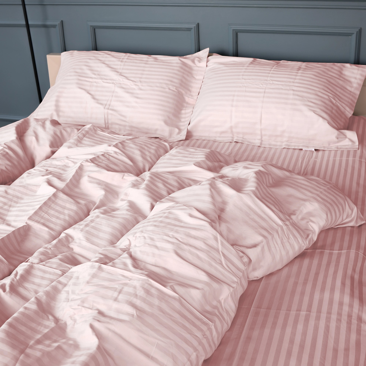Комплект постельного белья детский MirSon Satin Stripe 30-0007 Pink 110х140 (2200005246115)