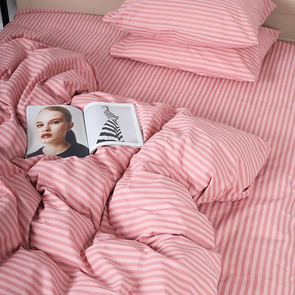 Фото - Комплект постельного белья MirSon 160 x 220 17-0607 Stripe Pink Бязь (2200008054151)