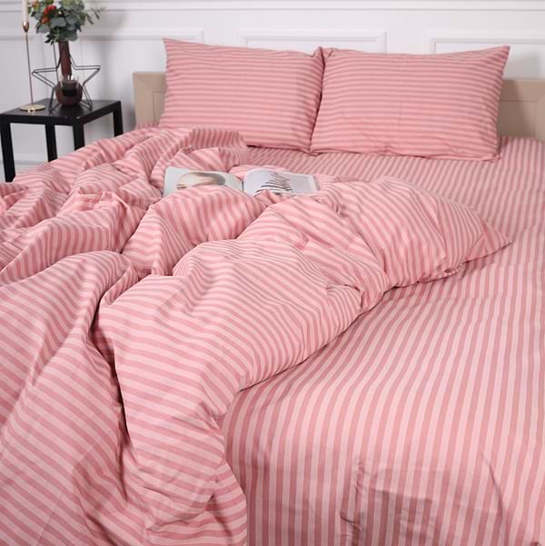 Фото - Комплект постельного белья MirSon 160 x 220 17-0607 Stripe Pink Бязь (2200008054151)