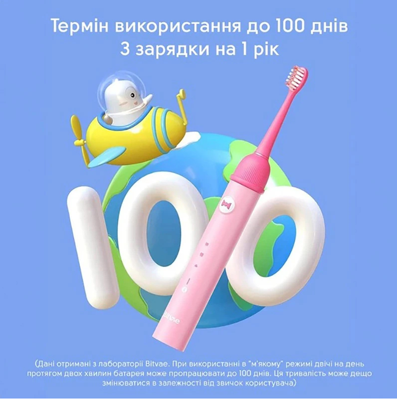Фото - Зубна щітка електрична Bitvae Smart K7S Kids Pink (K7S-p)