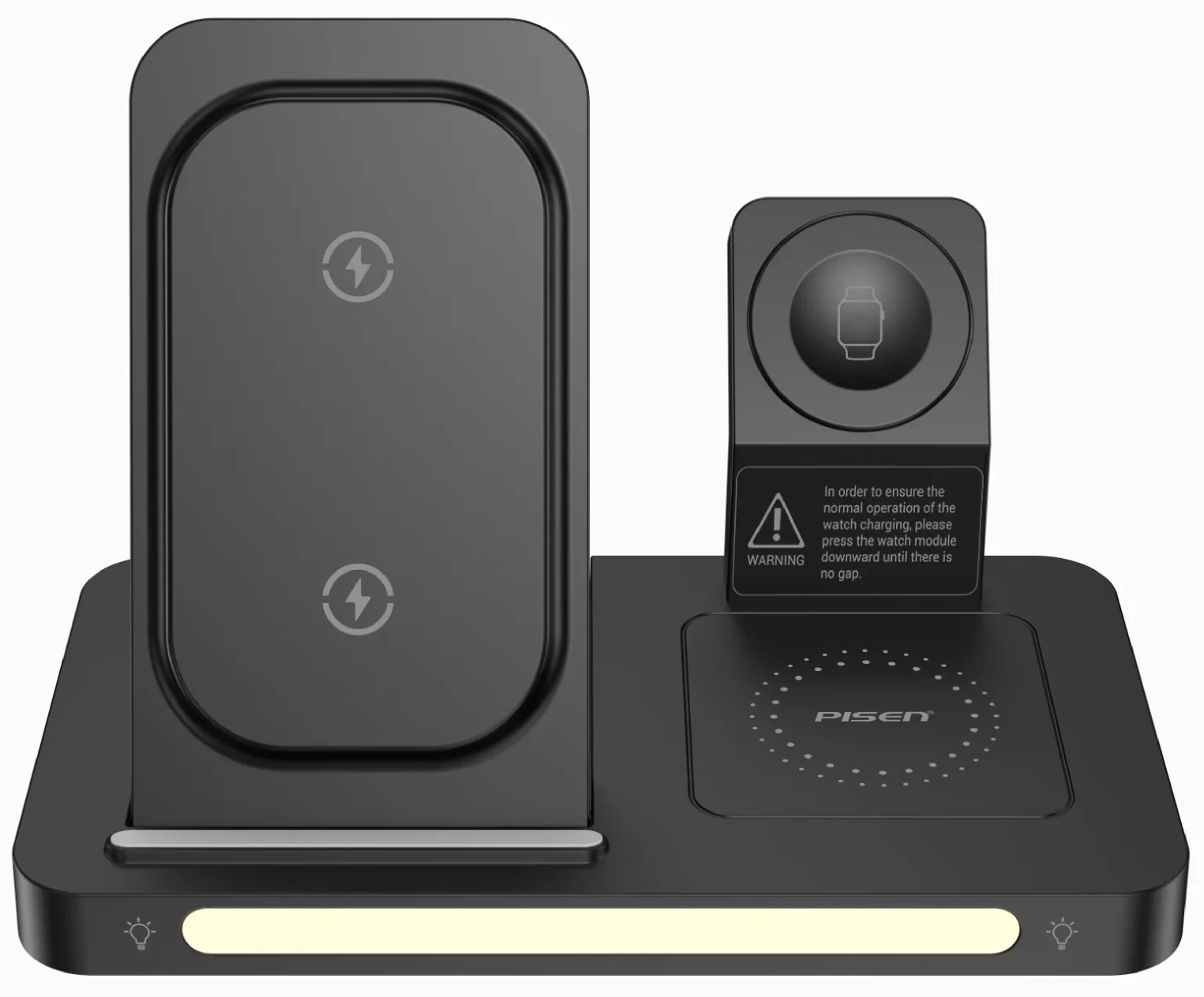 Беспроводное зарядное устройство Pisen Magsafe Wireless Charging Station (Foldable 3-in-1) Black (XY-C56)