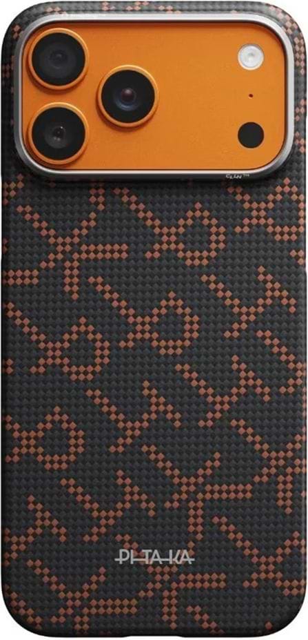 Чохол для смартфону Pitaka Edge Ultra-Slim Case Monogram Black/Orange for iPhone 17 Pro (KI1704PTK)