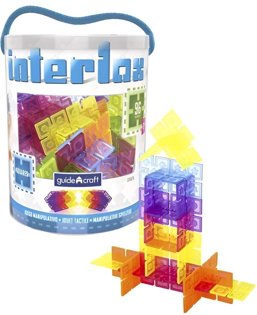 Пластиковий конструктор Guidecraft Interlox Squares Квадрати, 96 деталей (G16835)