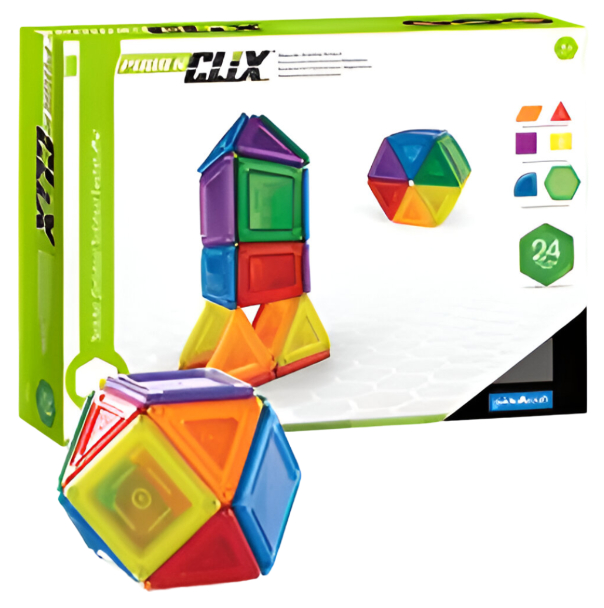 Магнітний конструктор Guidecraft PowerClix Solids, 24 деталі (G9420)