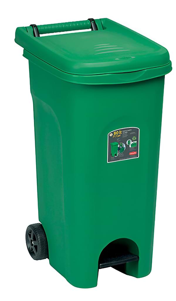 Фото - Бак для сміття з педаллю Stefanplast Eco System 80 л Green (25601)