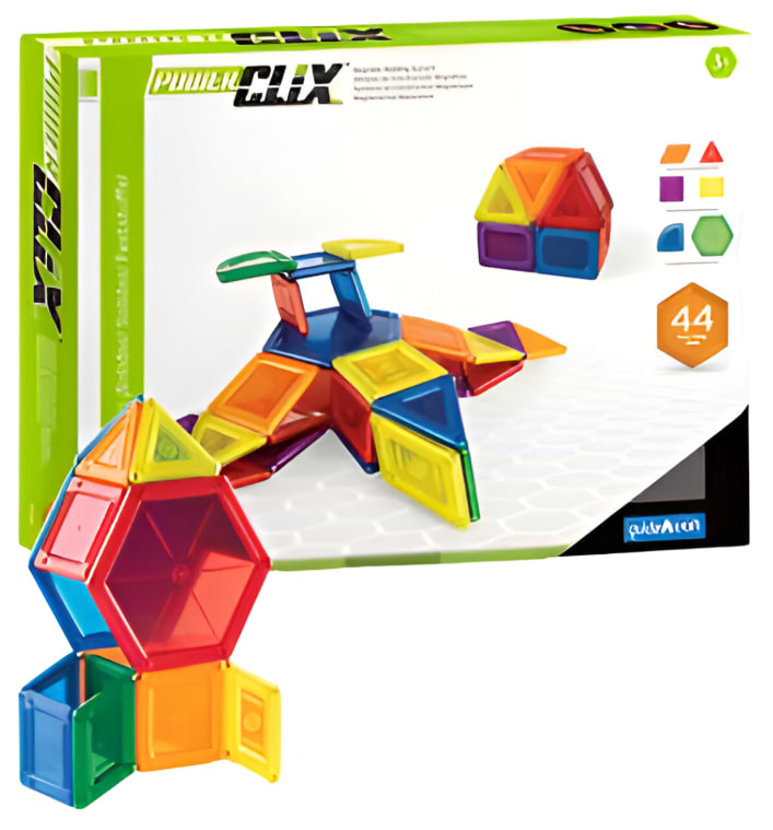 Магнітний конструктор Guidecraft PowerClix Solids, 44 деталі (G9421)
