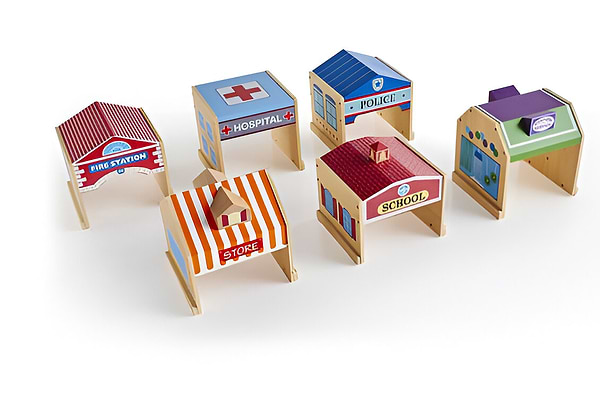 Фото - Залізнична техніка набір Guidecraft Block Play до дороги з дерева 6 шт. (G6716)